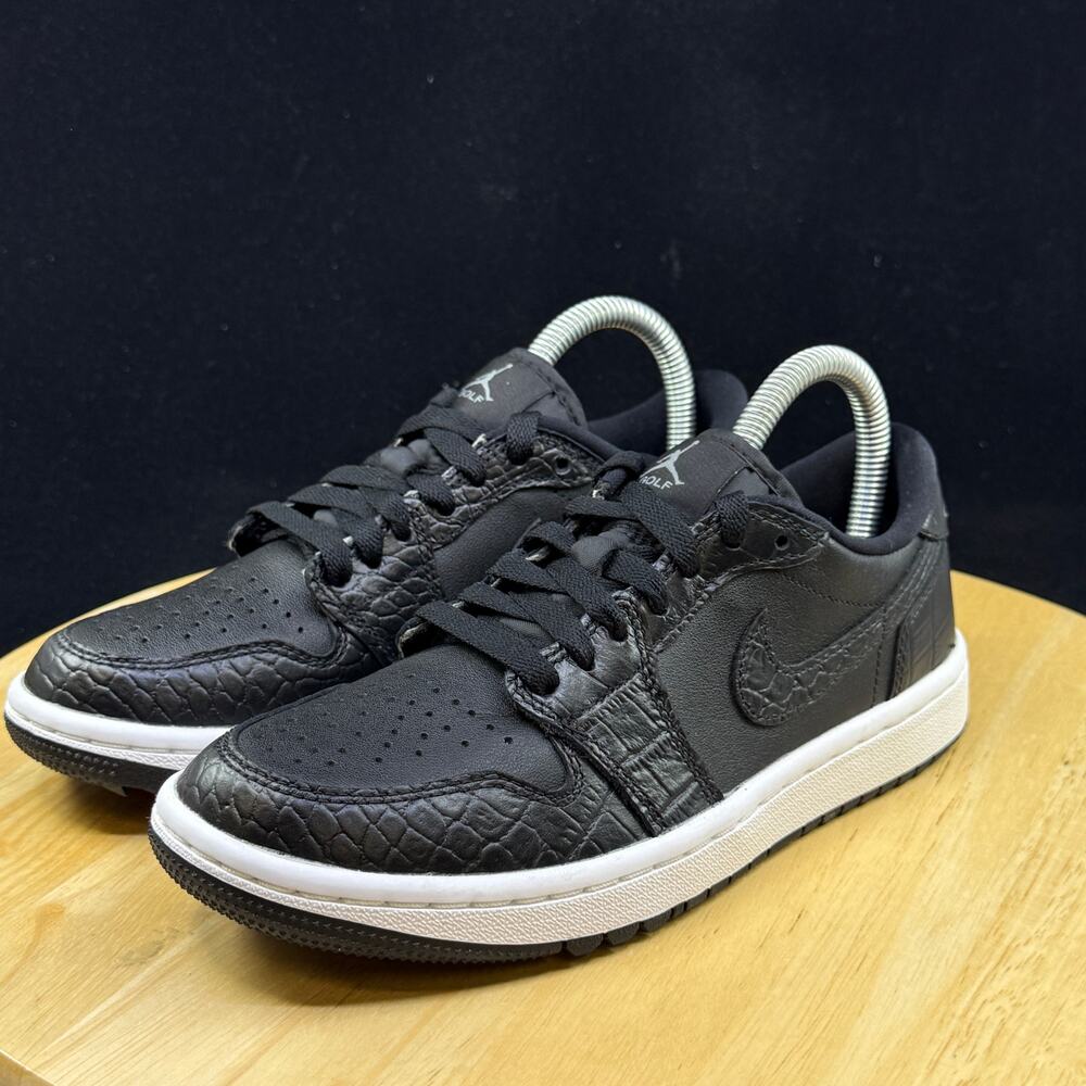 Nike Air Jordan 1 Low Golf Black Crocodile Shoes Men’s Size 4/ 5.5W DD9315-003 - Picture 2 of 9